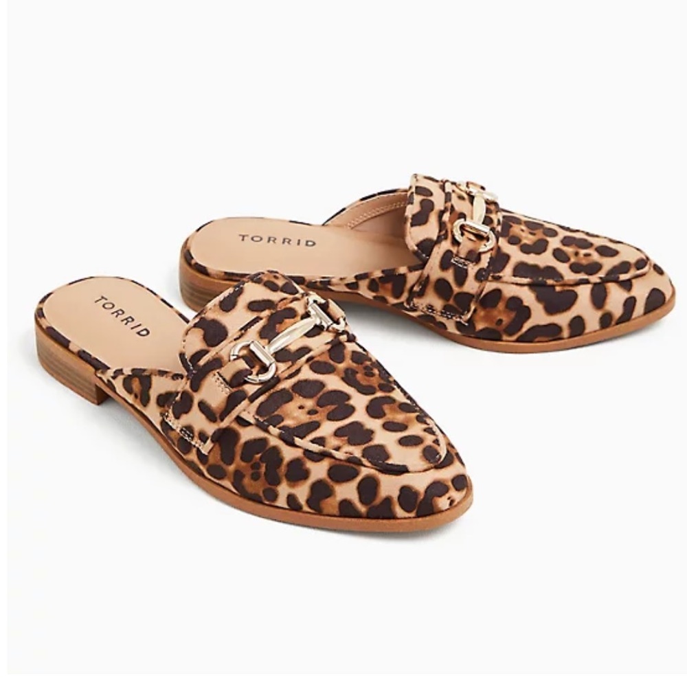 Torrid Leopard Faux Suede Loafer Mule